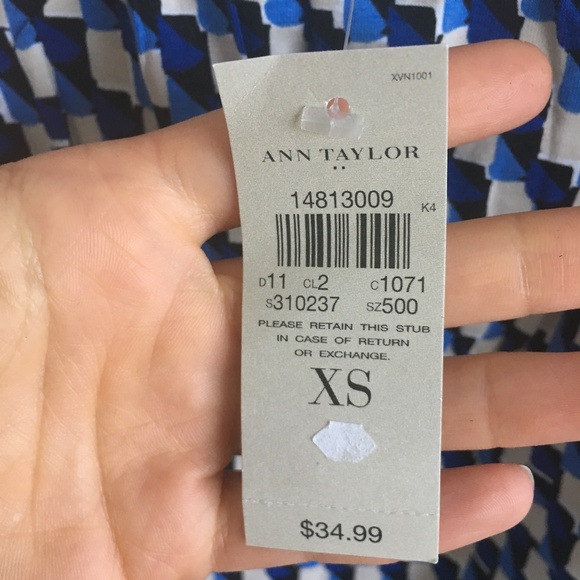 Ann Taylor cotton wide strap tank, XS, NWT - Picture 3 of 6